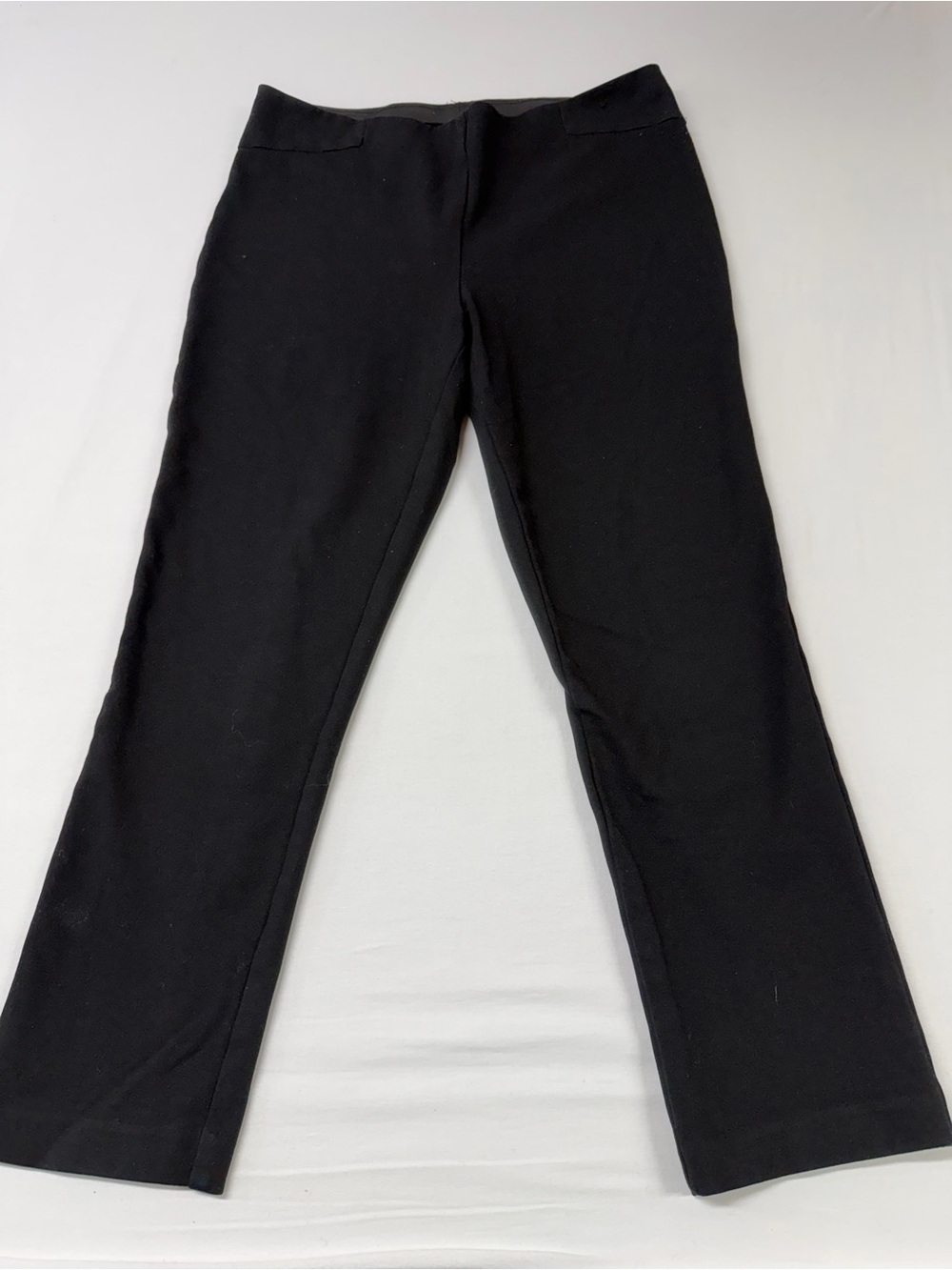 Anne Klein Black Cropped Slim Leg Pants Pull On Stretch Dress Trousers 1884